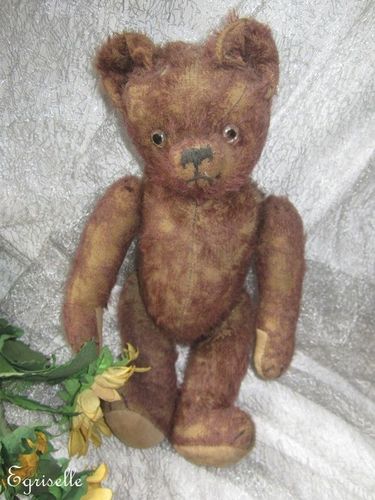 ♫ PELUCHE Vieil OURS "LieDeVin" Teddy Bear Antique, COLLECTION d'OURS Anciens ♫