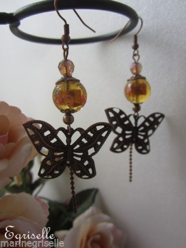 ♫ "Papillon d'Oranger" ♫ BOUCLES OREILLES CREATION ♫